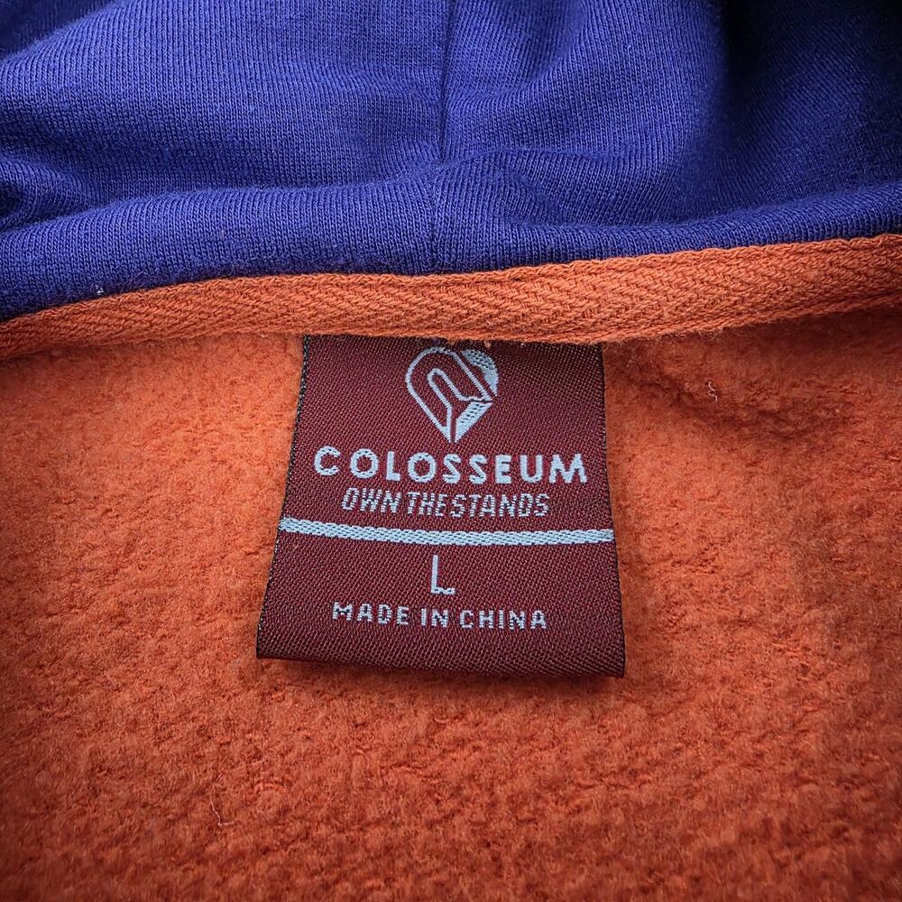 Clemson Tigers Sweatshirt Mens Large Orange Hoodie NCAA Colosseum Paw Pullover - Picture 2 of 15